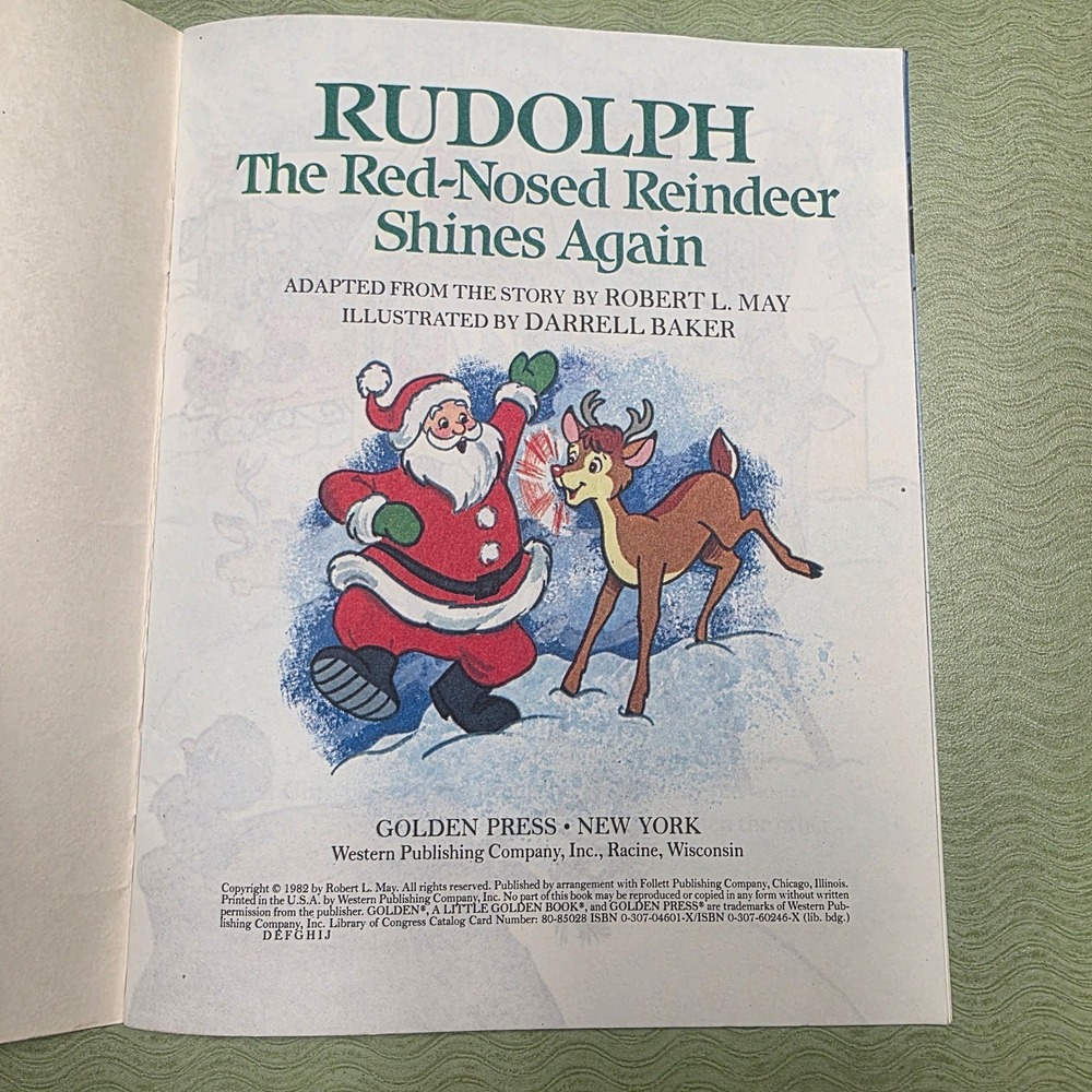 Rudolph The Red-Nosed Reindeer Shines Again 1982 Golden Press Vintage 452-42 - Picture 3 of 6
